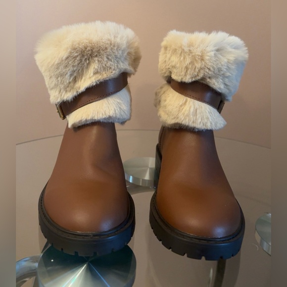 New Lauren Ralph Lauren Fur-Lined Ankle Boots - Picture 5 of 8